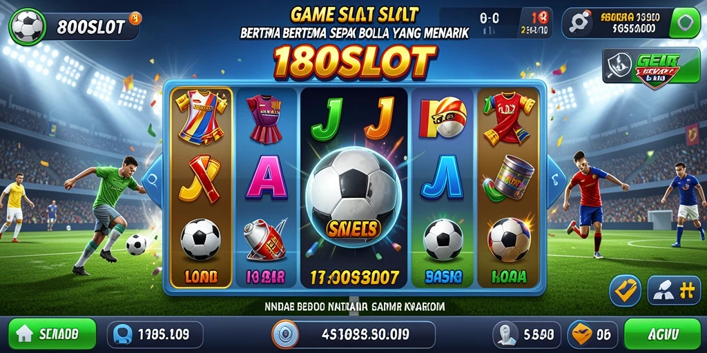 Tampilan menarik dari gameplay 180SLOT dengan tema sepak bola.