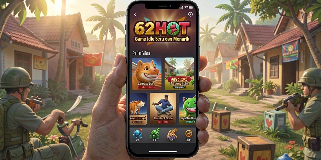 Screenshot gameplay 62HOT menampilkan karakter lucu dalam aksi Idle.