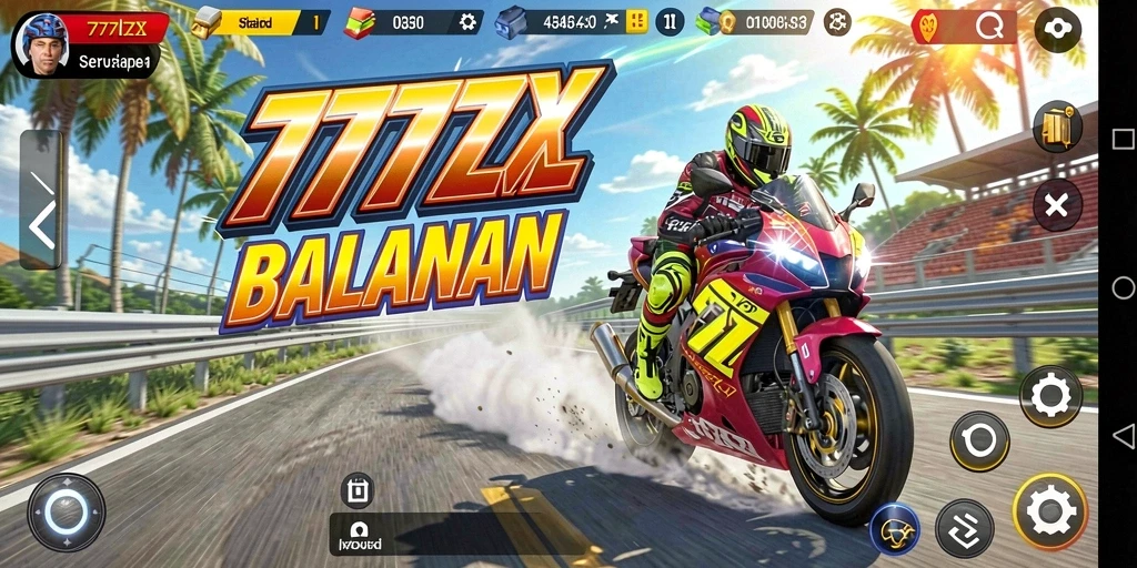 Tangkapan layar gameplay dari balapan seru di 777ZX.