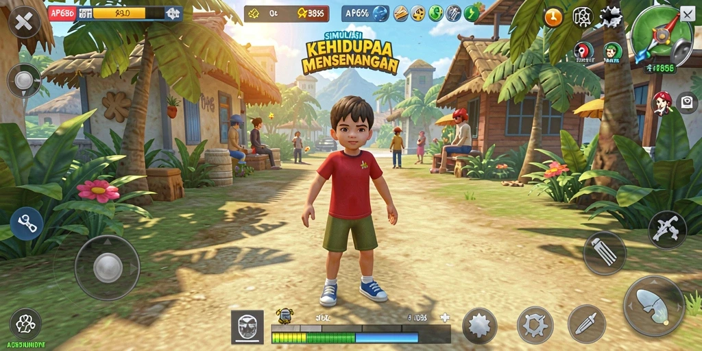 Screenshot gameplay mendalam dari AP686 yang menunjukkan interaksi karakter.
