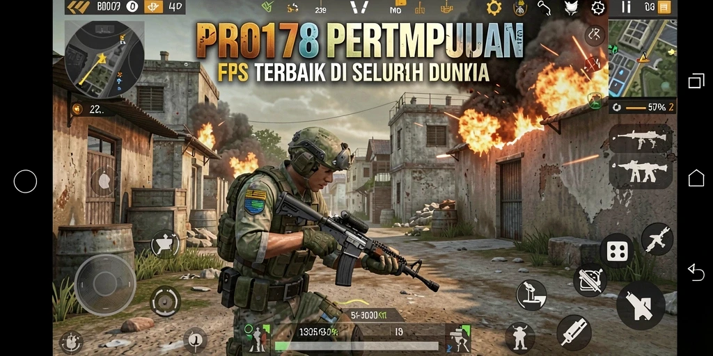 Screenshot menampilkan aksi seru dalam game BRO178 FPS.