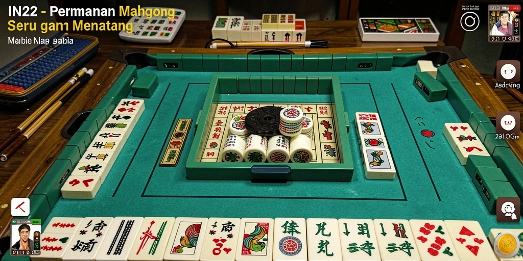 Tangkapan layar menunjukkan gameplay mendebarkan dalam IN22 Mahjong.