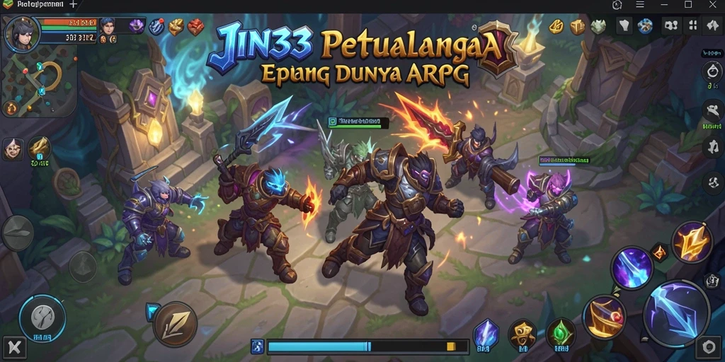 Screenshot JIN33 menampilkan aksi pertempuran epik dalam game ARPG.