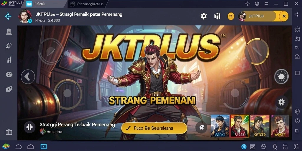Screenshot gameplay JKTPLUS menampilkan pertempuran strategis yang intens.