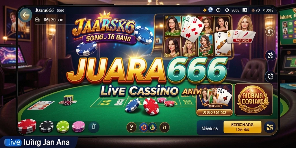 Tampilan asyik dari gameplay Live Casino JUARA666 dengan dealer langsung.