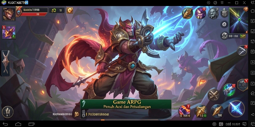 Screenshot gameplay menampilkan pertarungan seru dalam KUDETABET98.