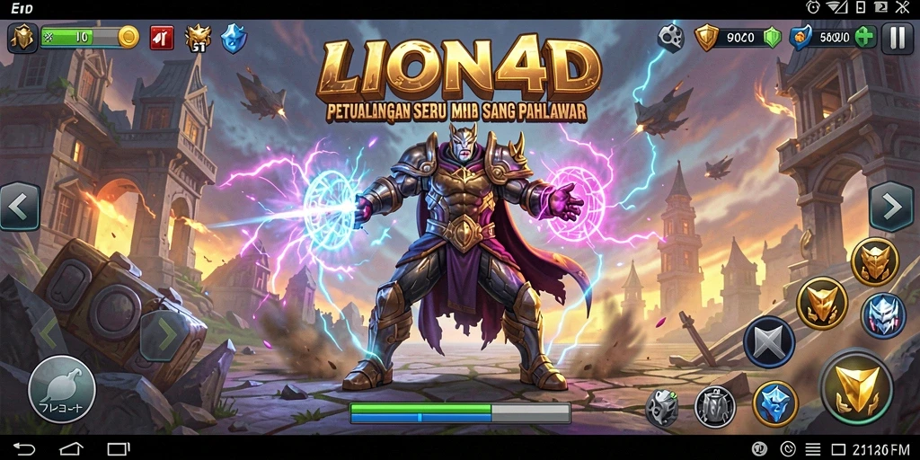 Tampilan gameplay seru dalam LION4D yang menunjukkan aksi petualangan.