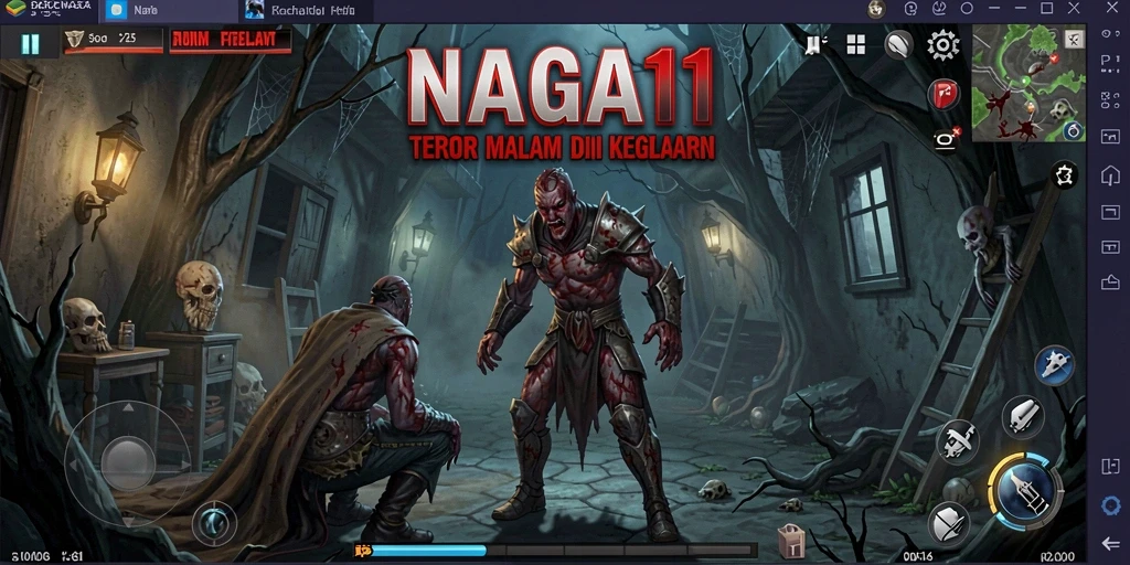 Tangkapan layar utama NAGA11 menampilkan gameplay horor yang mencekam.