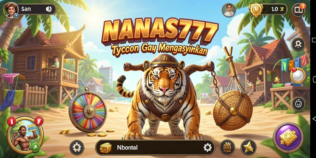 Gameplay Tycoon NANAS777 yang menggugah semangat bisnis.