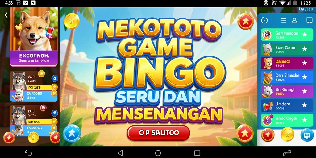 Screenshot utama NEKOTOTO menampilkan gameplay Bingo yang menyenangkan.