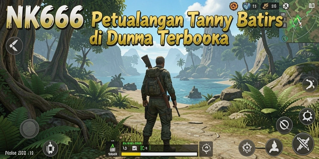 Tangkapan layar NK666 menampilkan aksi eksplorasi di dunia terbuka yang vast.