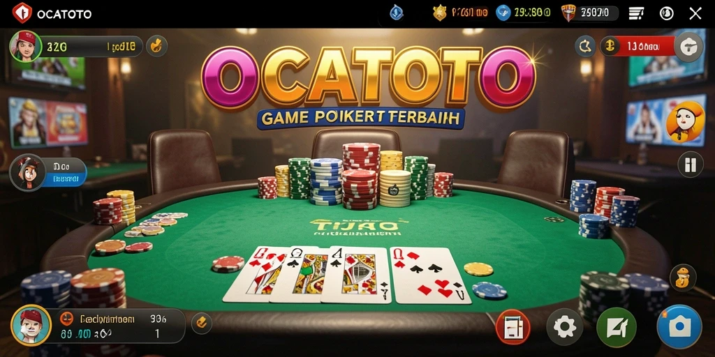 Tampilan menarik dari gameplay poker di OCATOTO.