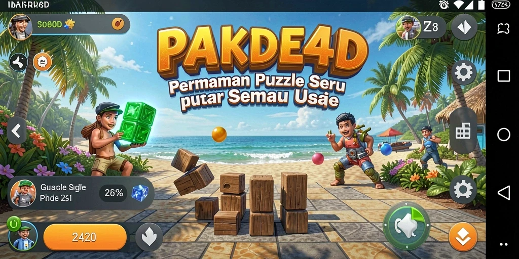 Tampilan gameplay PAKDE4D yang menarik dan penuh tantangan teka-teki.