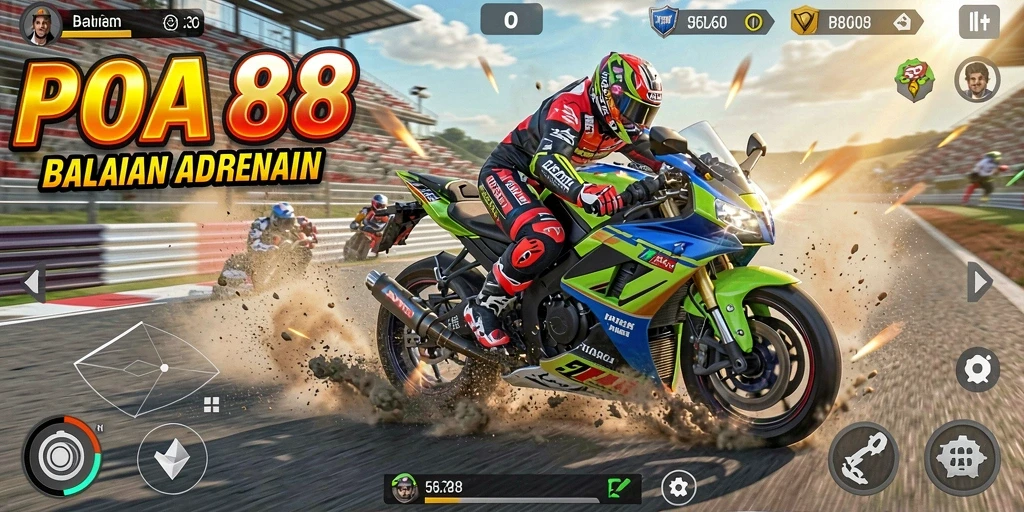 Tampilan menarik dari gameplay balapan motor di POA88.