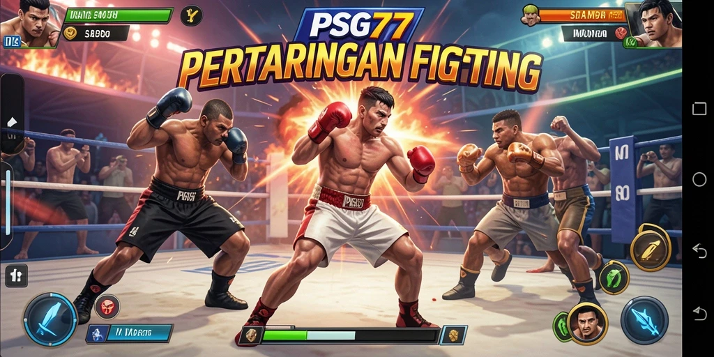 Tampilan aksi pertarungan menegangkan di PSG77 yang memikat.