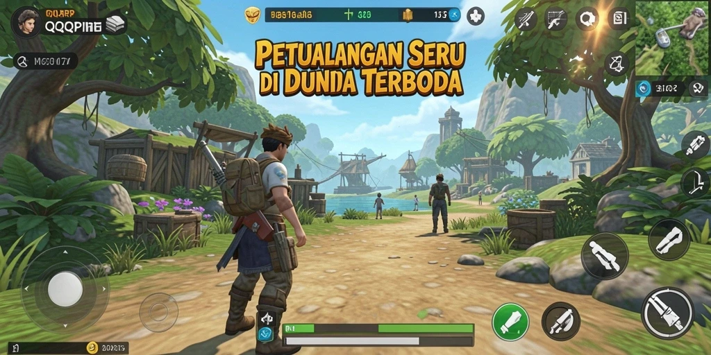 Screenshot menampilkan petualangan seru di dunia terbuka QQRP.
