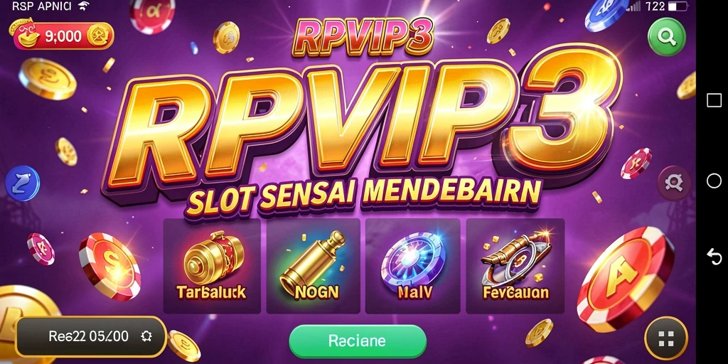Tampilan gameplay menarik di RPVIP3 dengan gulungan berputar.