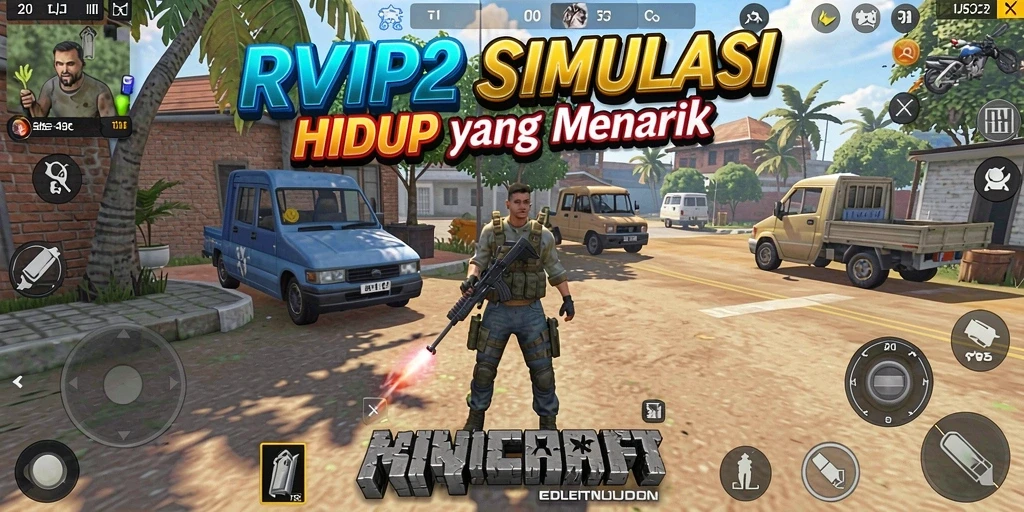 Tampilan gameplay RVIP2 dengan aktivitas simulasi yang seru.