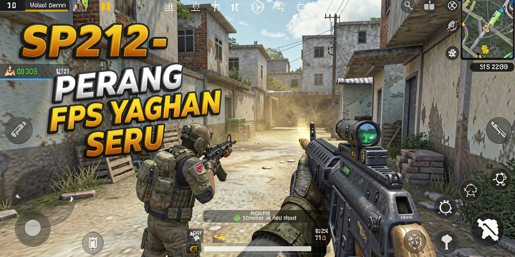 Tangkapan layar menunjukkan intensnya aksi permainan FPS.