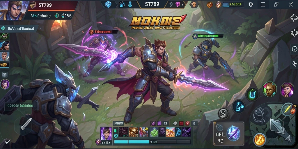 Screenshot ST789 menampilkan aksi seru dalam pertempuran MOBA.