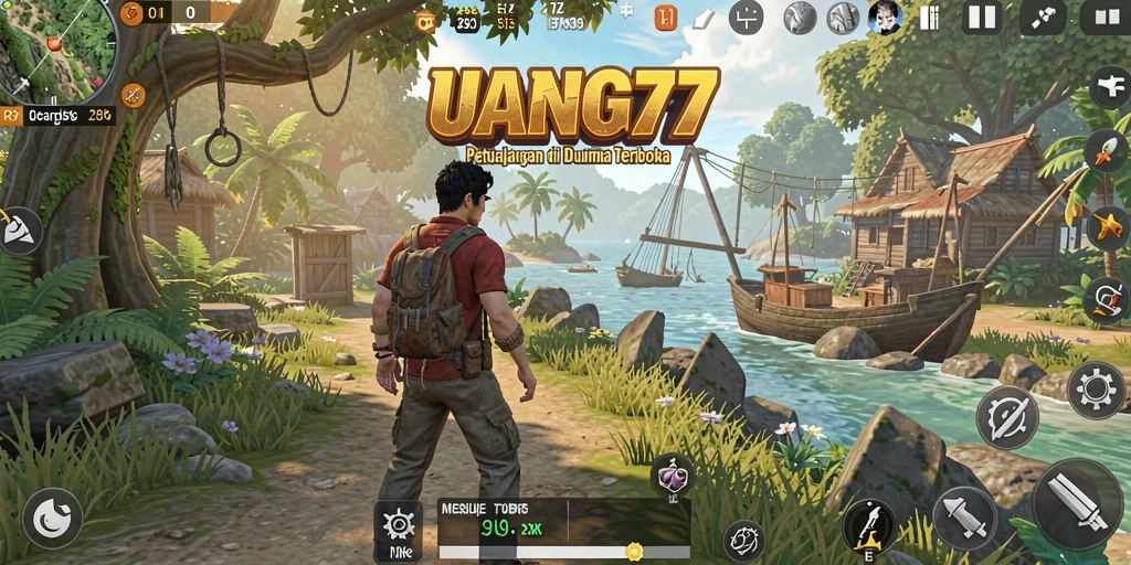 Screenshot gameplay UANG77 yang menunjukkan kebebasan dan keindahan dunia terbuka.