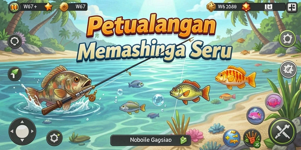 Screenshot menunjukkan momen mendebarkan saat menangkap ikan besar di W67.