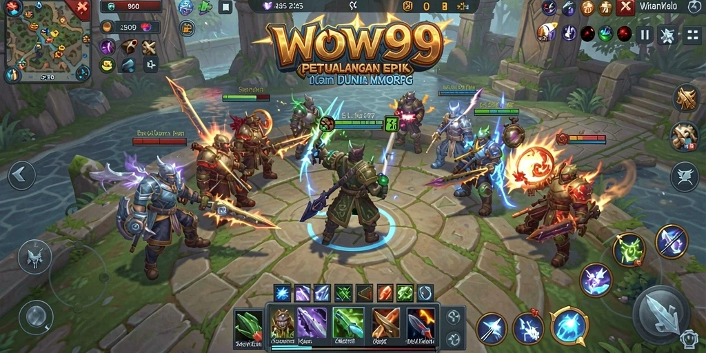 Gameplay WOW99 menampilkan petualangan multiplayer yang mendebarkan.
